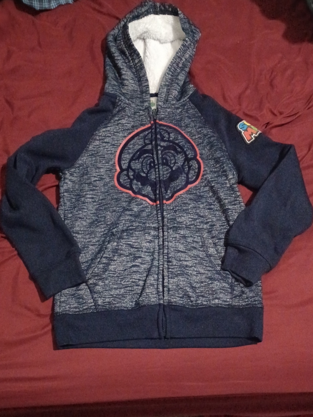 Nintendo Super Mario Bros Jacket Hoodie Sweatshirt For Boys Size Medium